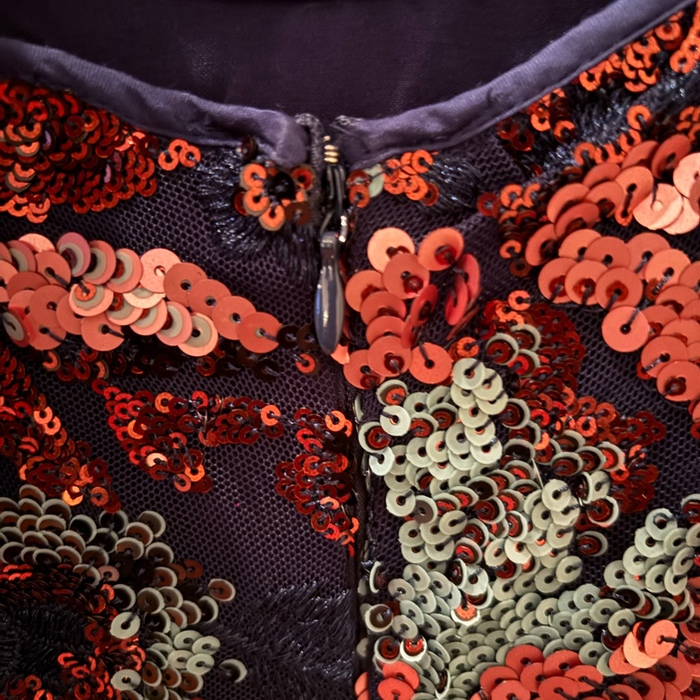 Anthropologie Floral Sequin Long Sleeve Mini Dress - Picture 6 of 16